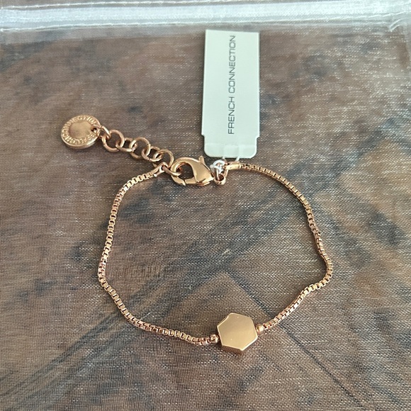 New French Connection Hexagon Rose Gold Bracelet - Picture 1 of 5
